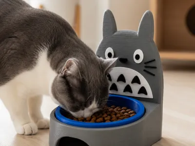 Totoro Pet Bowl Holder | Cute Cat & Dog Food