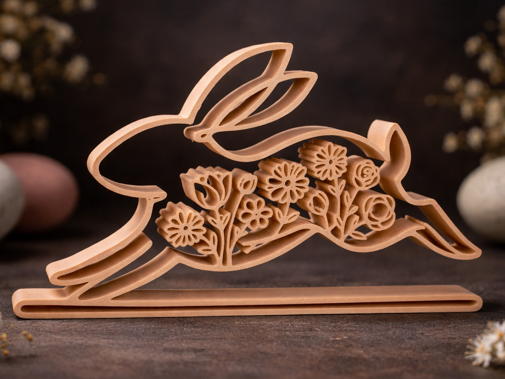 Easter Bunny with Floral Pattern