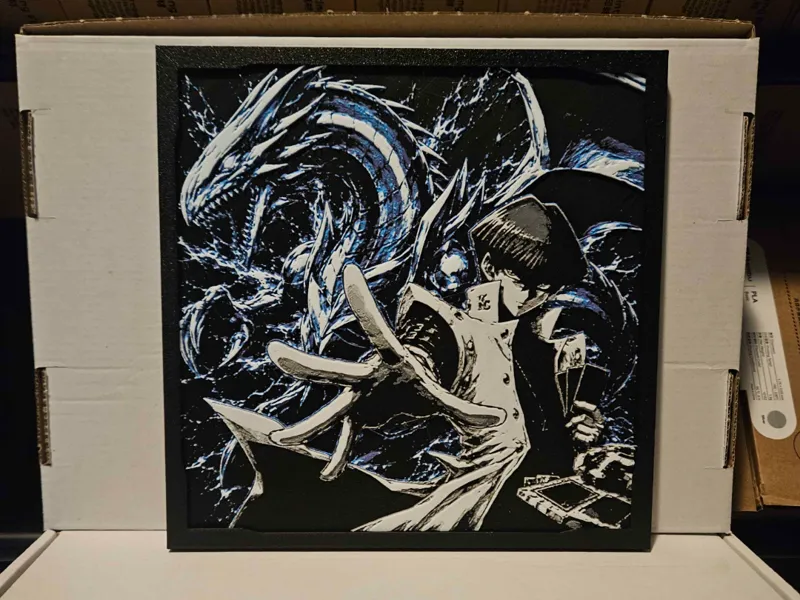 Kaiba and Blue Eyes white Dragon Hueforge Gray