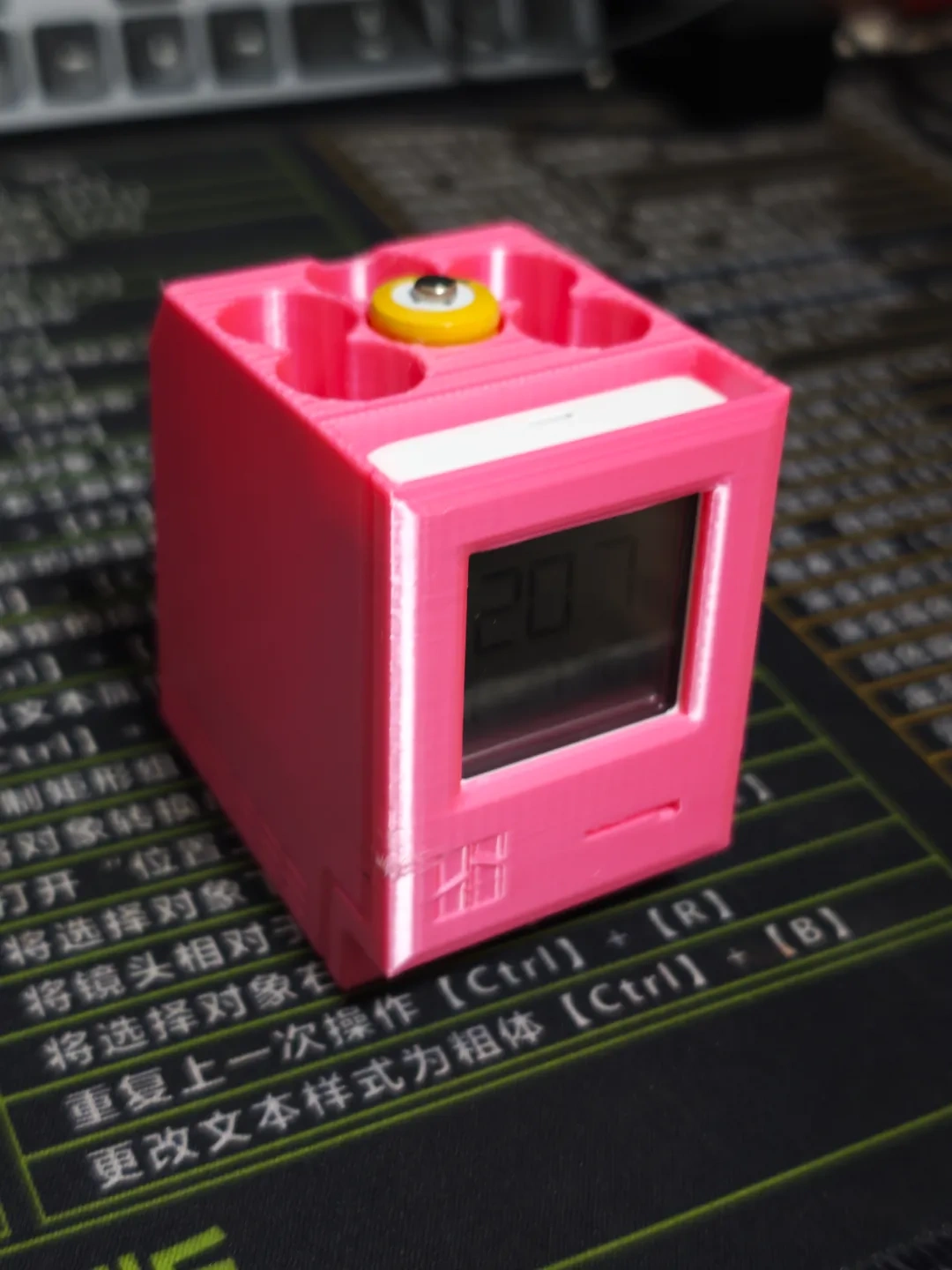 Miniatura 5 do modelo 3D 米家温湿度计2外壳-86年苹果电脑外观 拓竹LOGO-新增带电池仓版本