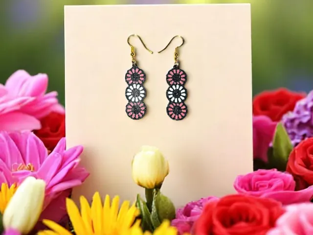 Trio of flowers earrings