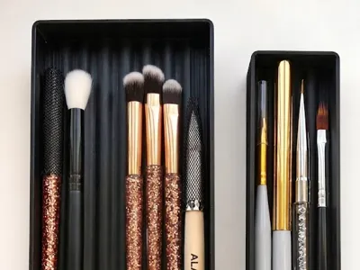 Gridfinity Half-Grid Makeup Brush Organizer (3H)