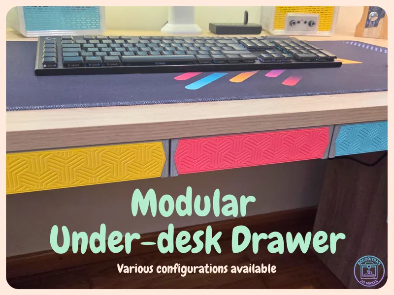 Modular Under-Desk Drawer (Screwless & Expandable)
