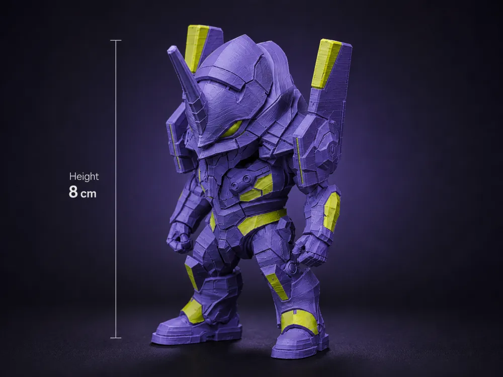 Figura decorativa: Neon Genesis Evangelion - Chibi EVA Unit‑01. Referencia del modelo original.