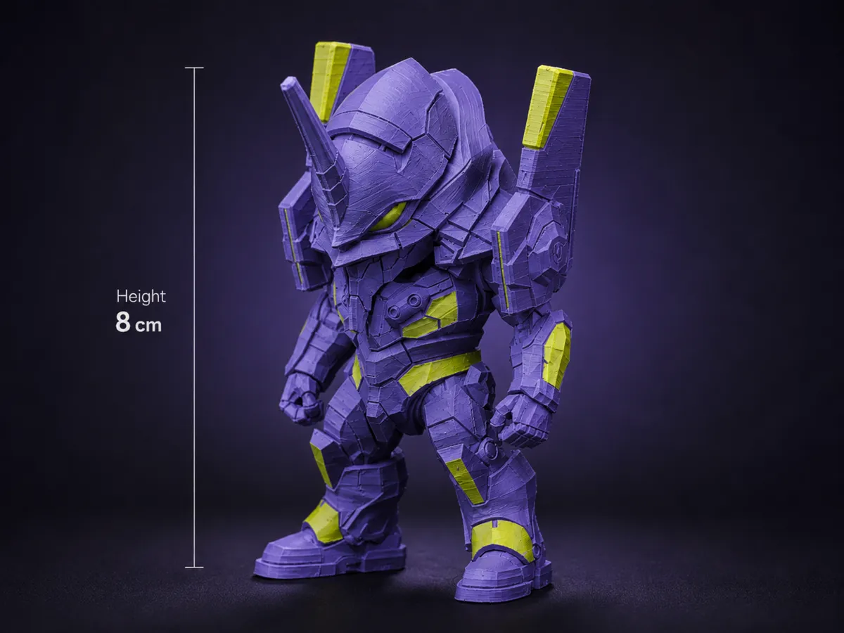 Neon Genesis Evangelion - Chibi Unité EVA‑01 - Modèle d'Impression 3D ...