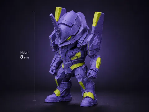 Figura decorativa: Neon Genesis Evangelion - Chibi EVA Unit‑01 — referencia de MakerWorld