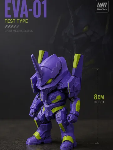 Figura decorativa: Neon Genesis Evangelion - Chibi EVA Unit‑01 — vista de referencia 2
