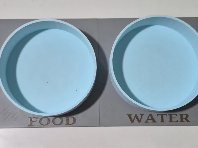 Dog food + water bowl