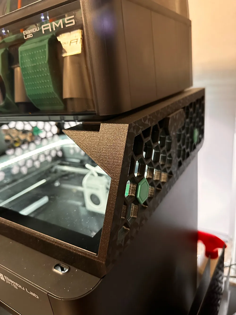 X3D-v3 Riser Bambu Lab P1S P1P X1 with LED Lighting AMS stand Glass ...