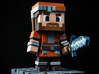 Minecraft Adventurer Warrior Figure