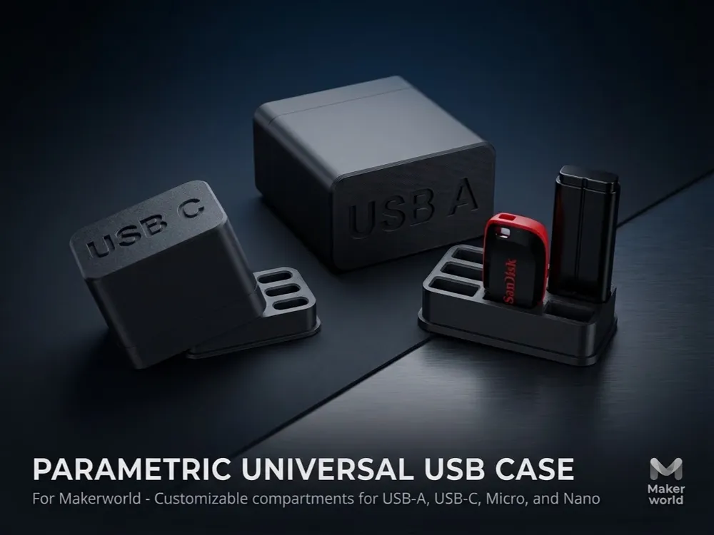 Organizador: Parametric USB Stick Organizer Gridfinity. Referencia del modelo original.