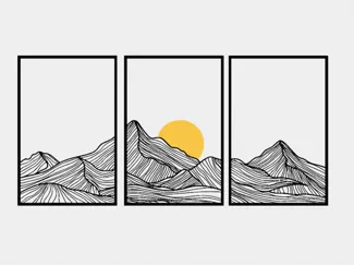 3D Sunrise Wall Art – Modular and Scalable Design