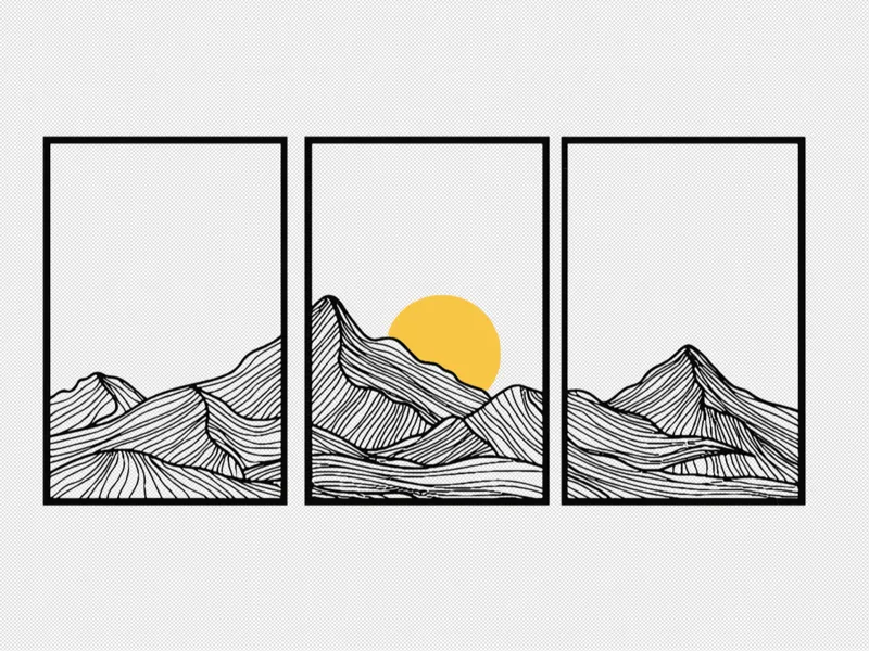 3D Sunrise Wall Art – Modular and Scalable Design