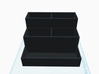 Tri-Layer desktop storage.