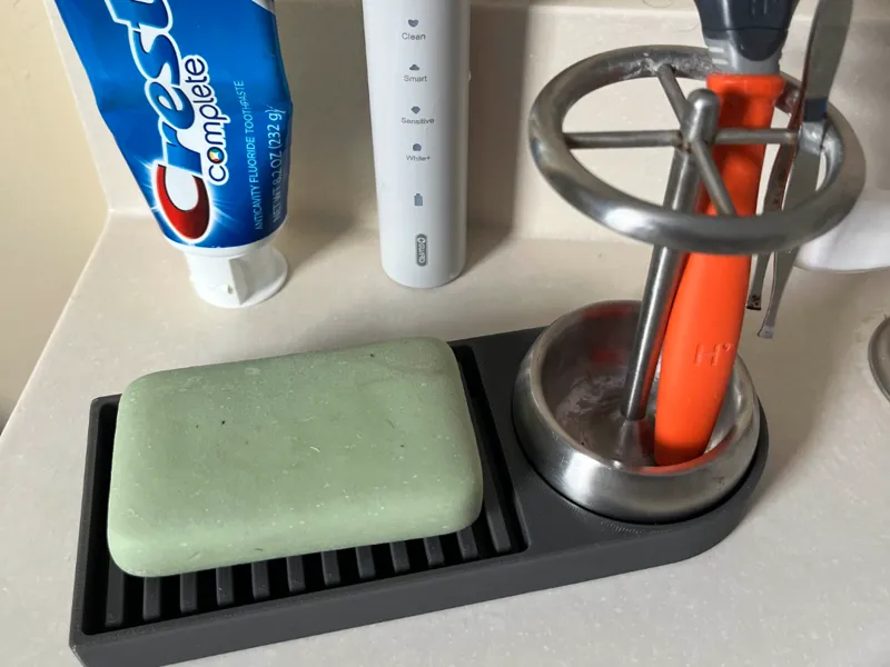 Integrated soap dish