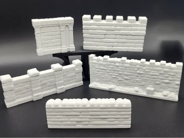 Lot de 5 murs miniatures en pierre