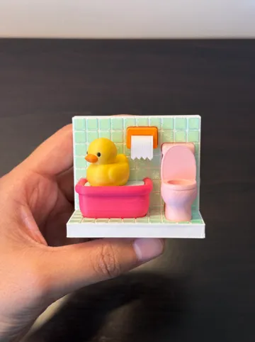 Accesorio para impresora 3D: 【浴室小鸭冰箱贴】微缩场景/小黄鸭/浴缸马桶卷纸/丝绸/拆件/AMS — vista de referencia 5