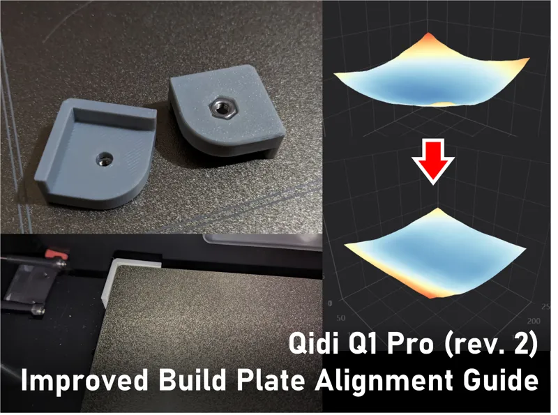 Q1 Pro (rev. 2) Split Build Plate Guide Stop