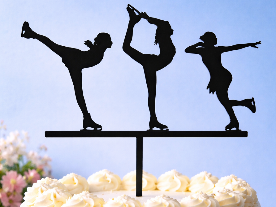 Figure Skating Ice Skate Cake Topper