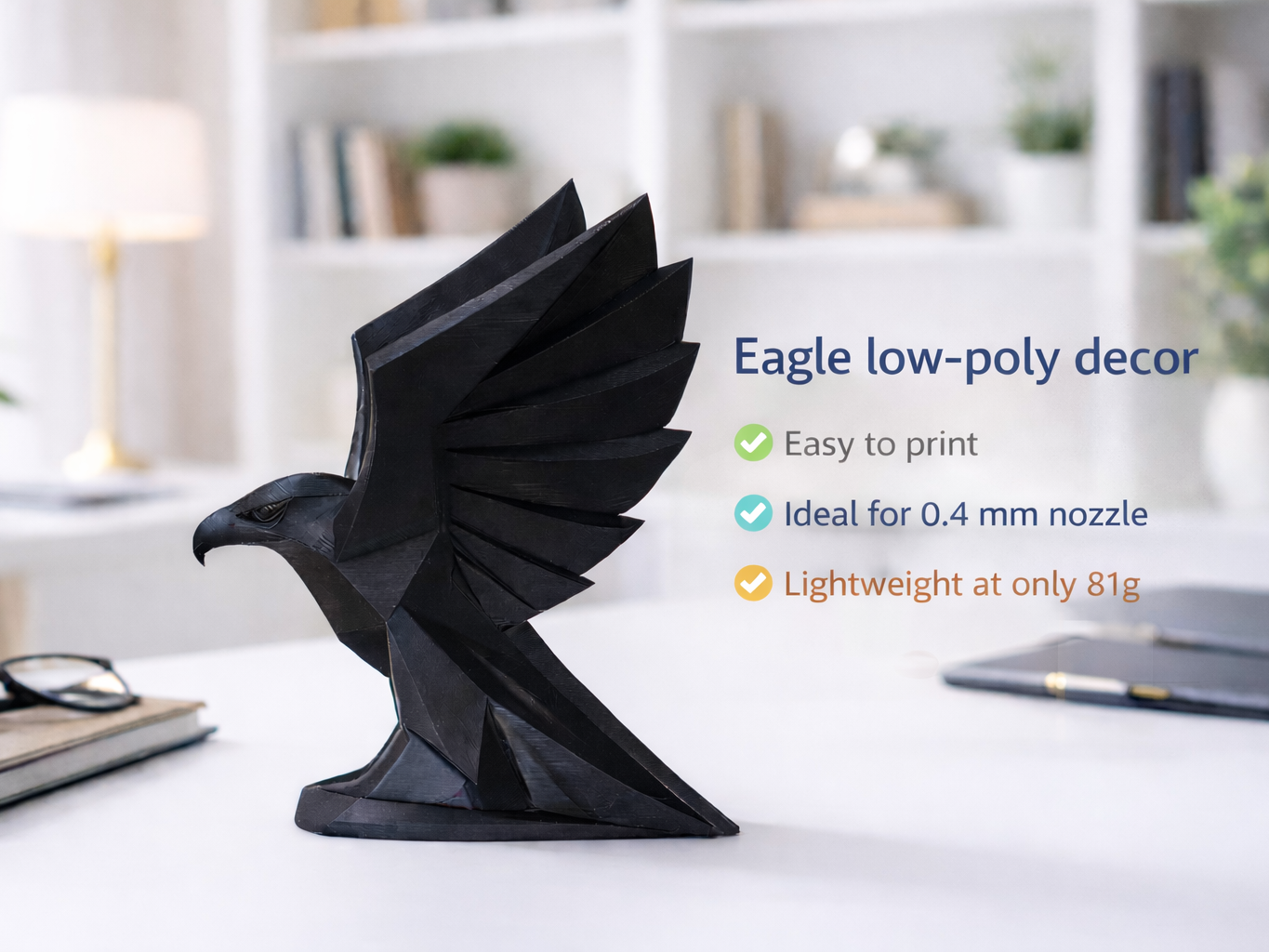 Low-poly eagle decor