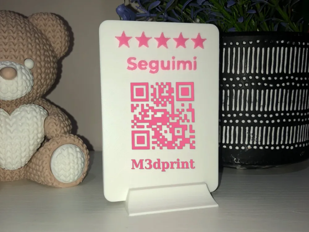 Counter Base Model Desk QR code sign with base - Free 3D Print Model - MakerWorld