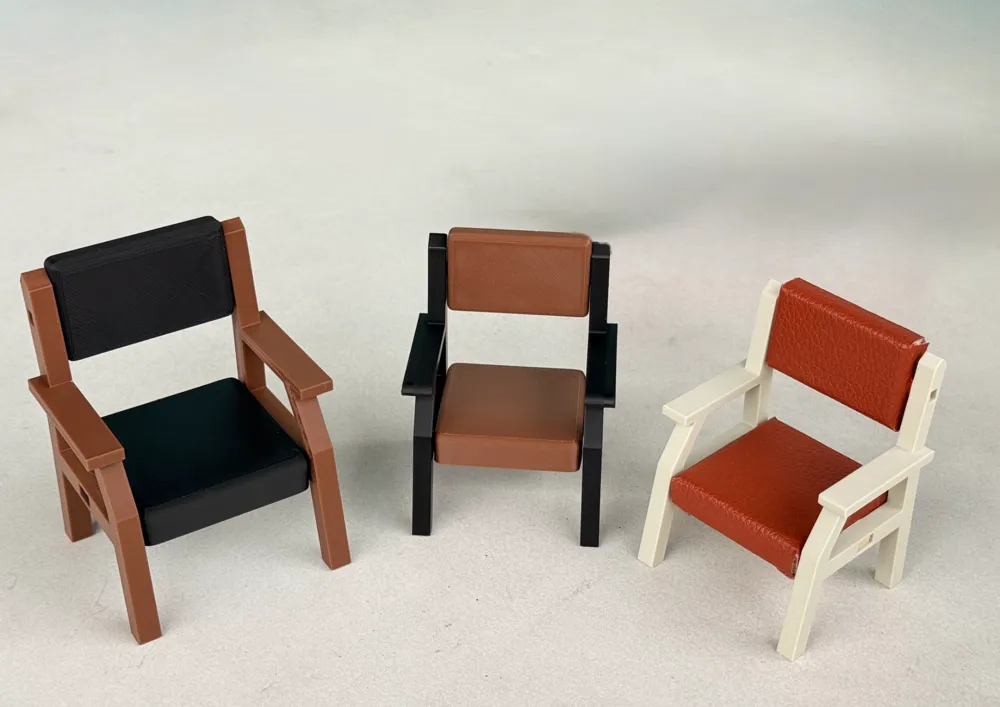Modern Miniature Lounge Arm Chairs - Free 3D Print Model - MakerWorld