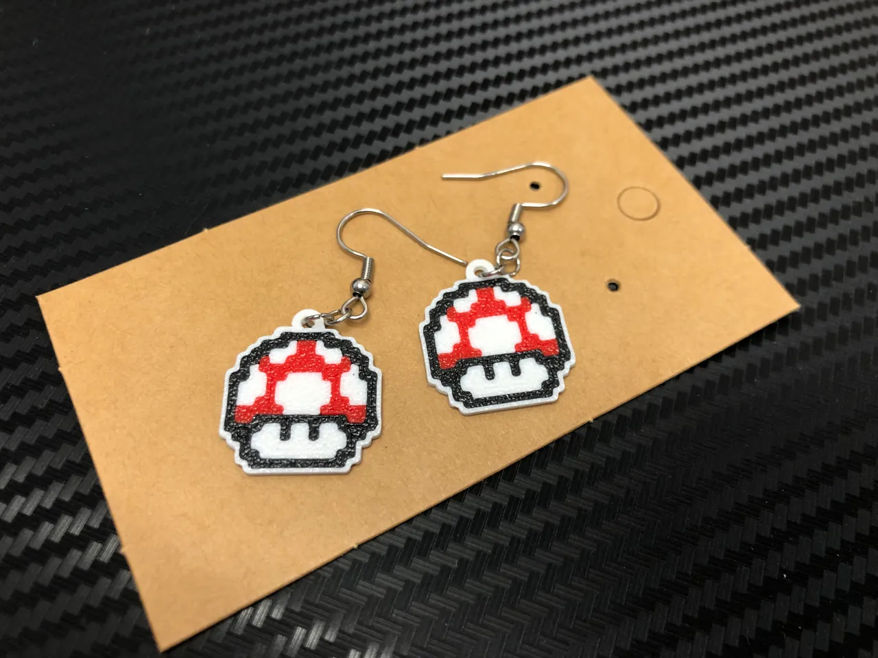 8 Bit Mario mushroom earrings 0.4 mm nozzle, AMS view 2