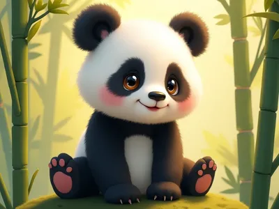 Small Panda Bear as Relief