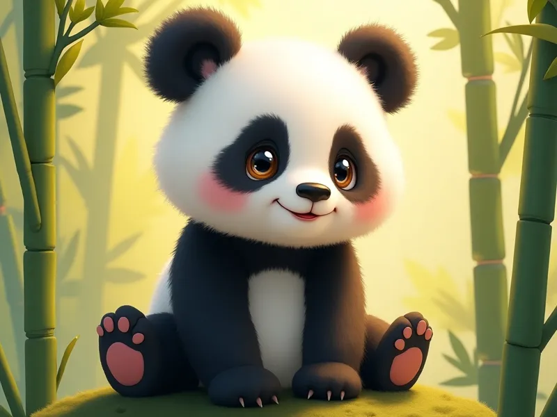Kleiner Panda Bär als Relief