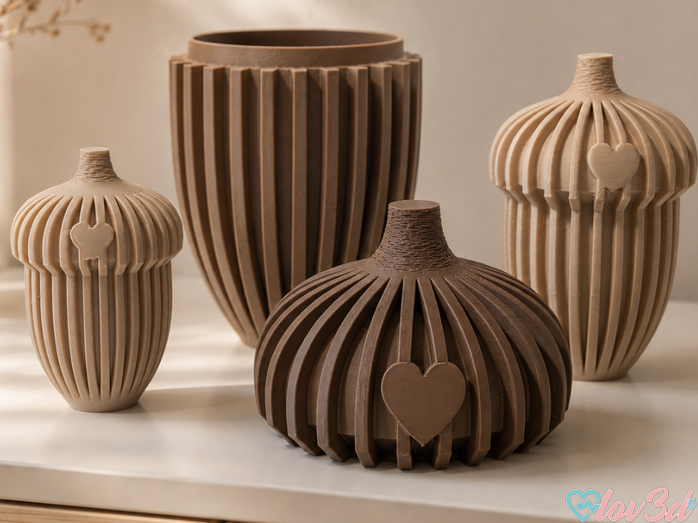 Ribbed Acorn Box & Decor - 1