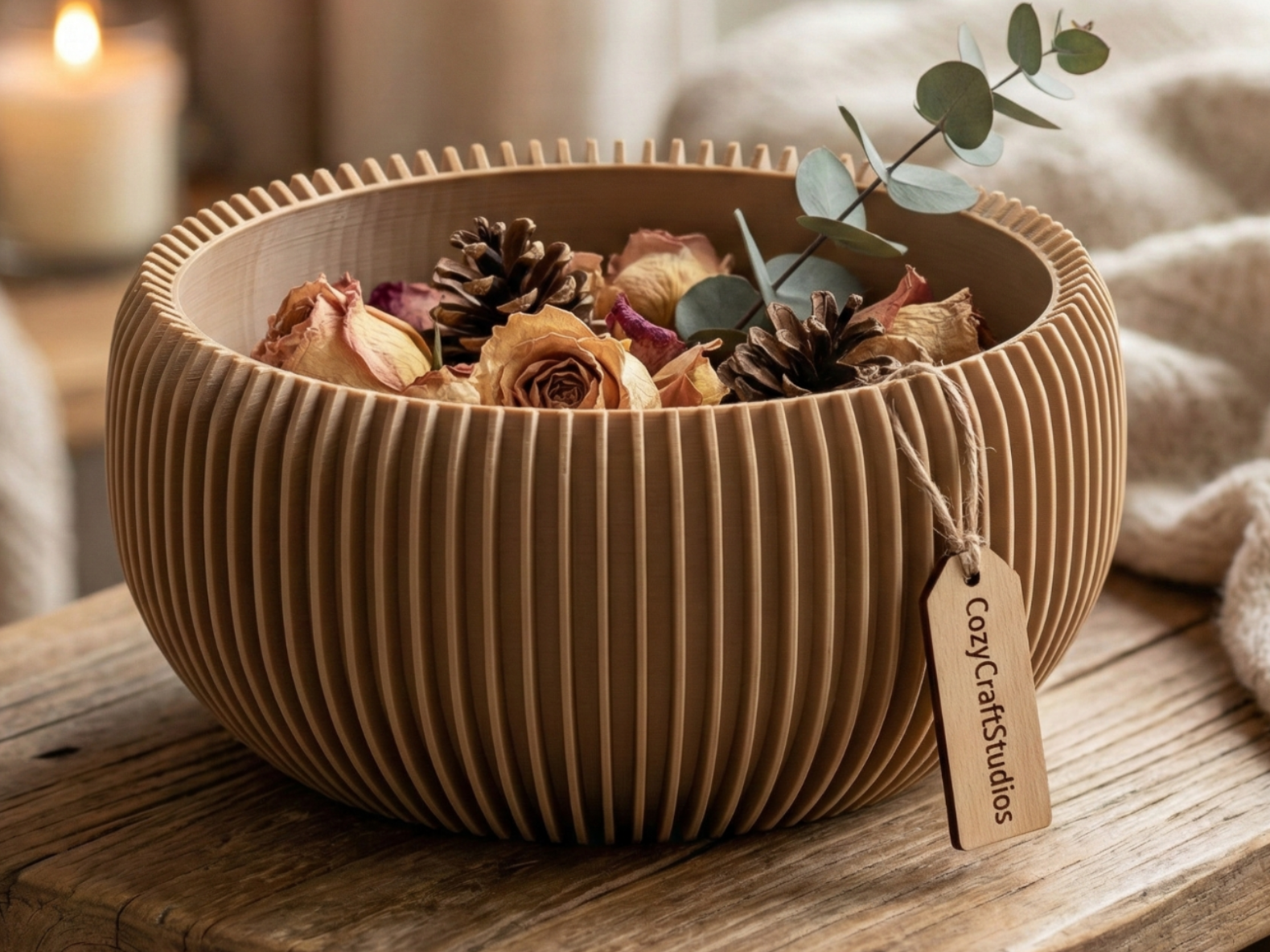 Ribbed Nest Bowl - Japandi Deco Tray