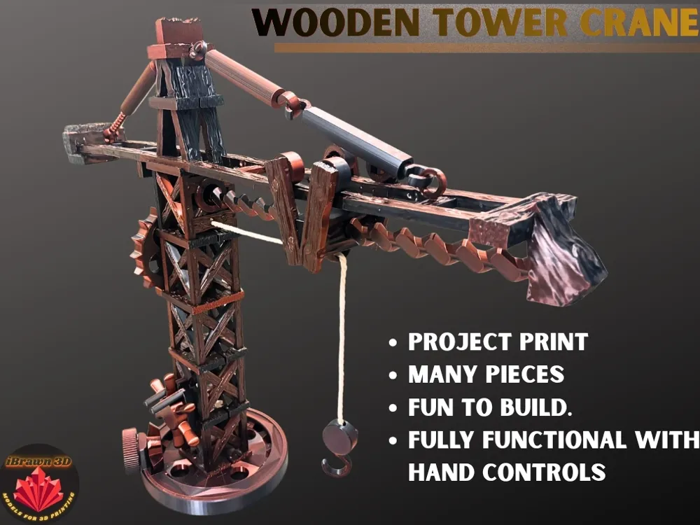 Soporte: Wooden Tower Crane with Full Controls. Referencia del modelo original.