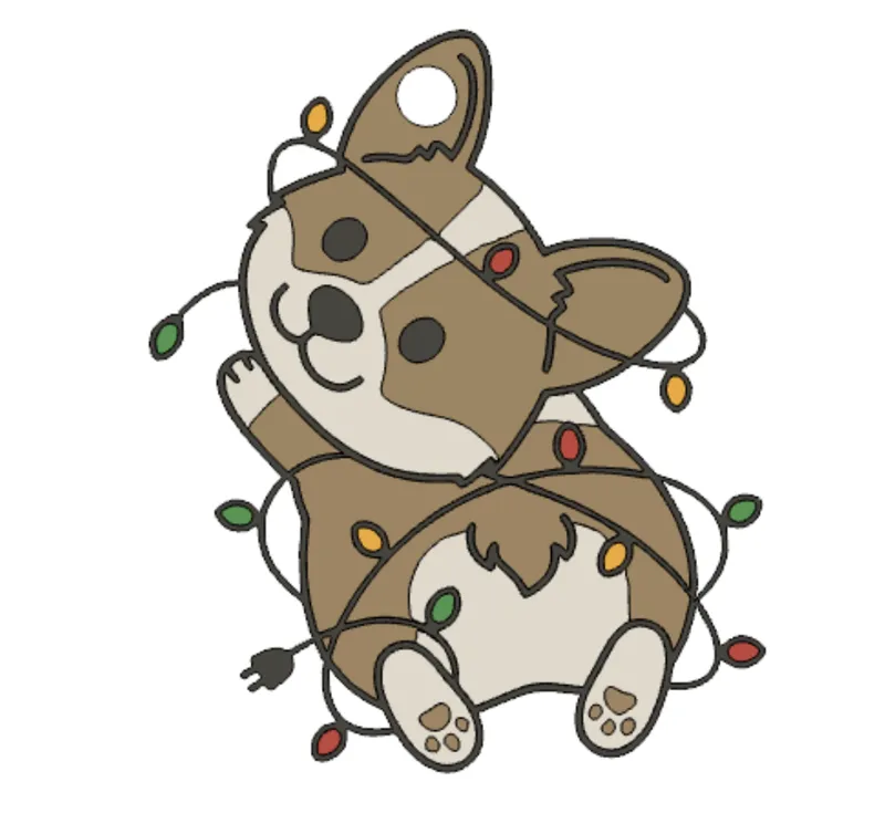 Christmas Corgi Ornament