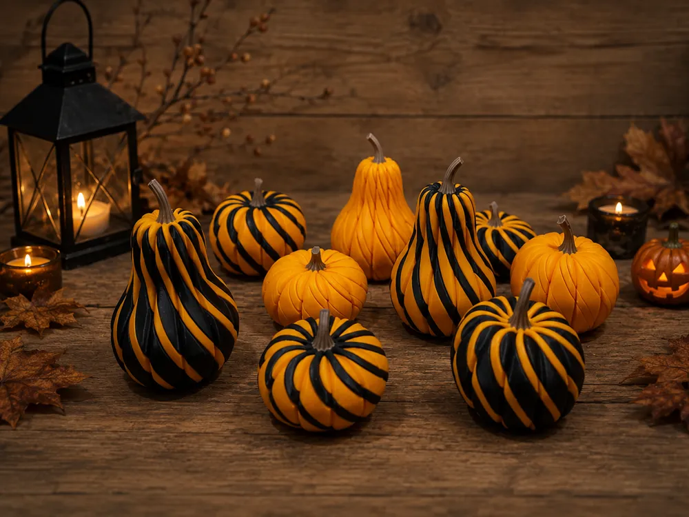 Adorno temático: Spiral Pumpkins. Referencia del modelo original.