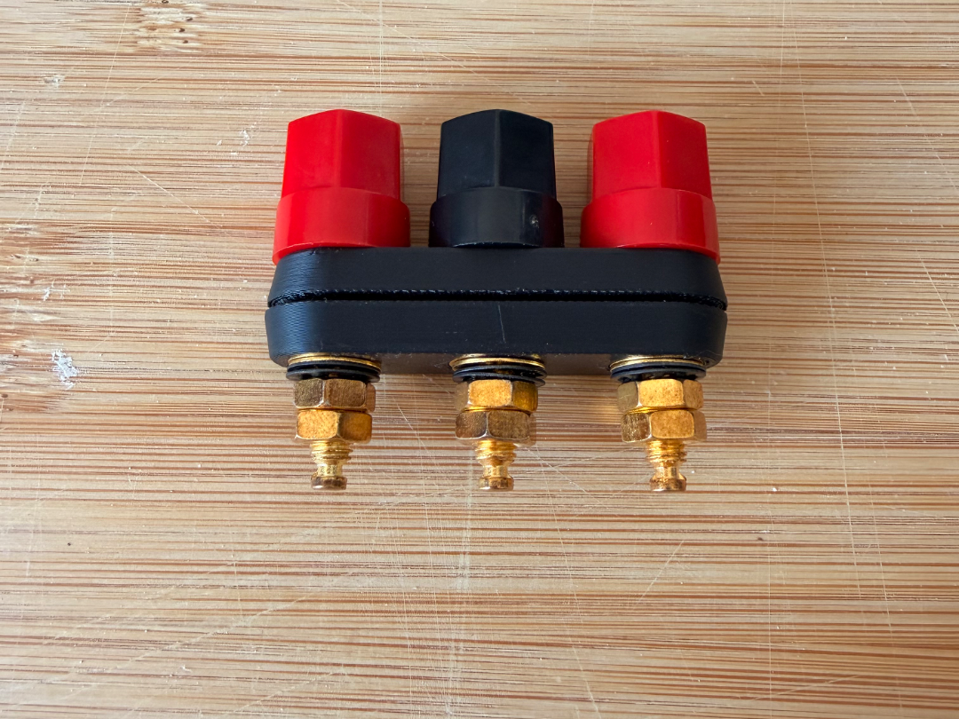 Triple Banana Jack Panel Mount 3×4mm Binding Posts