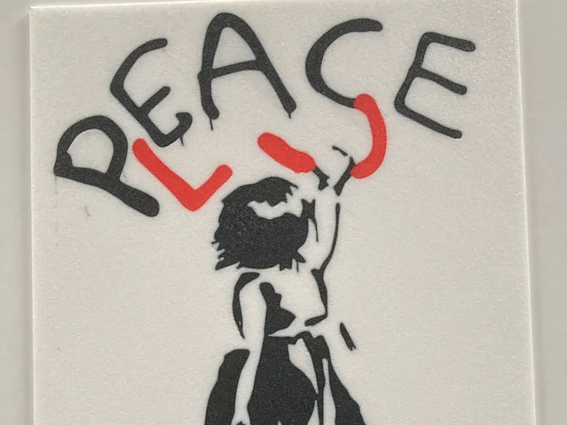 PEACE PLEASE streetart banksy graffitty style sign