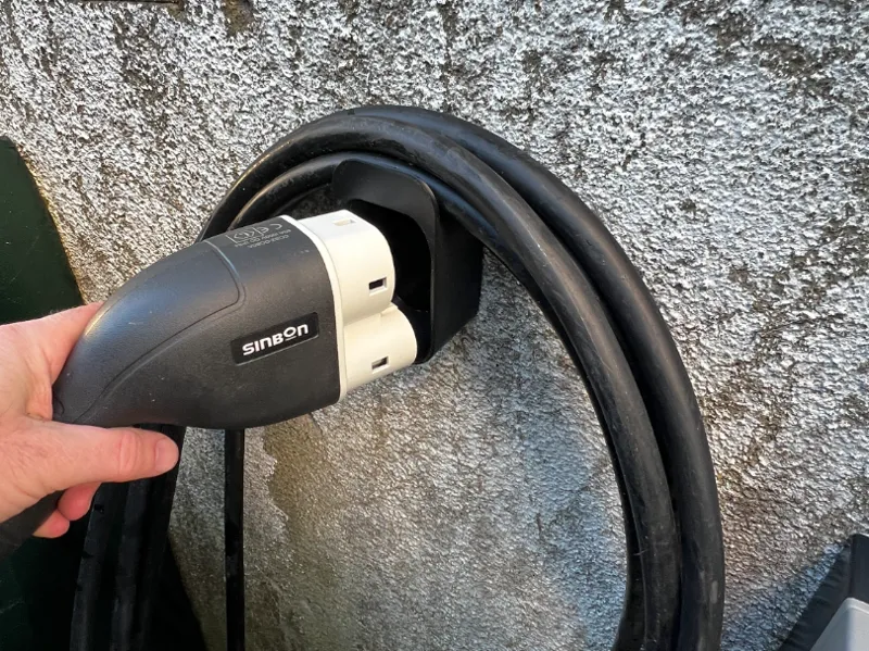 CCS2 EV Charger Socket and Cable Wall mount Holder