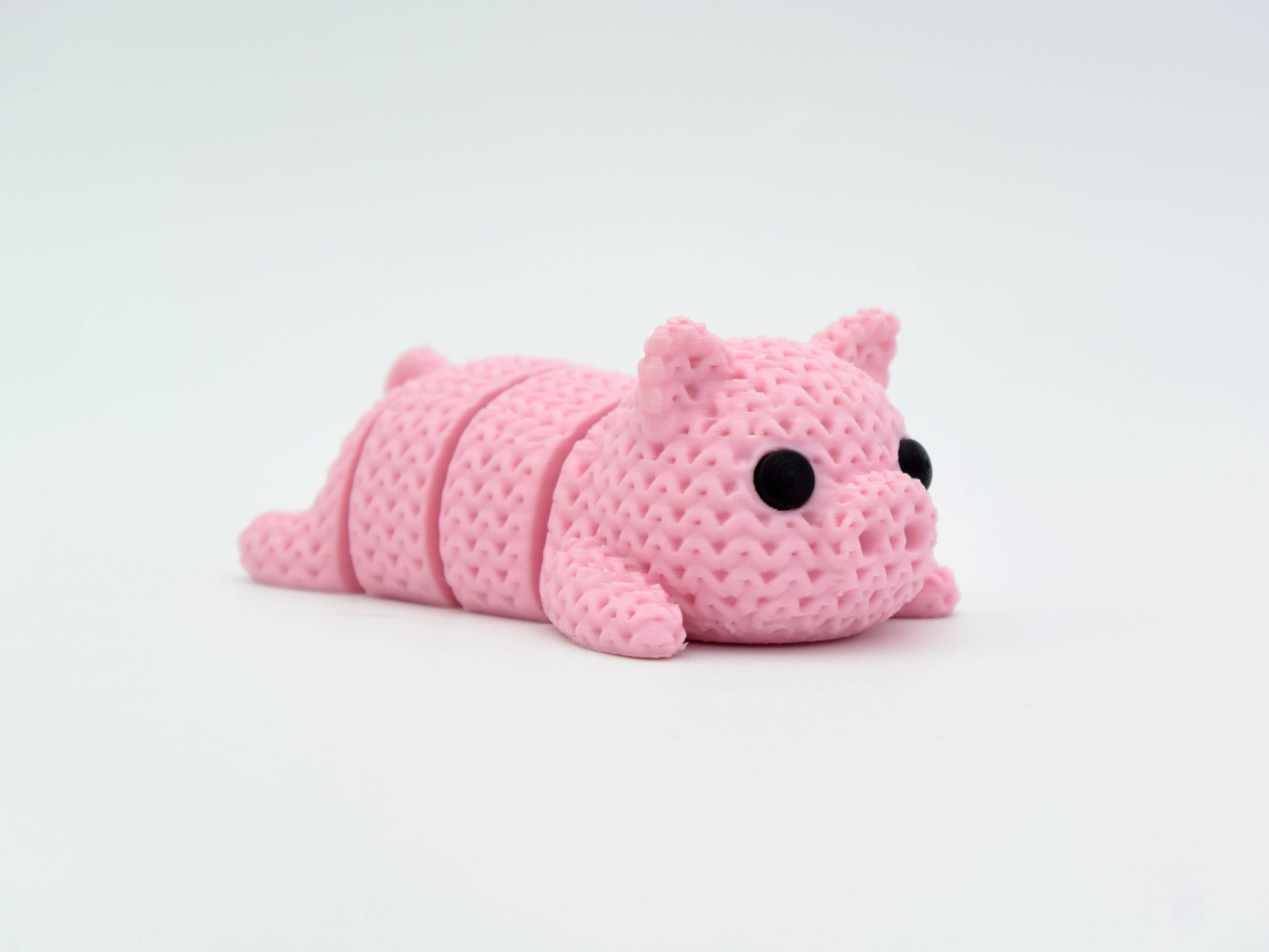 Knitted Articulated Pig Flexi Keychain