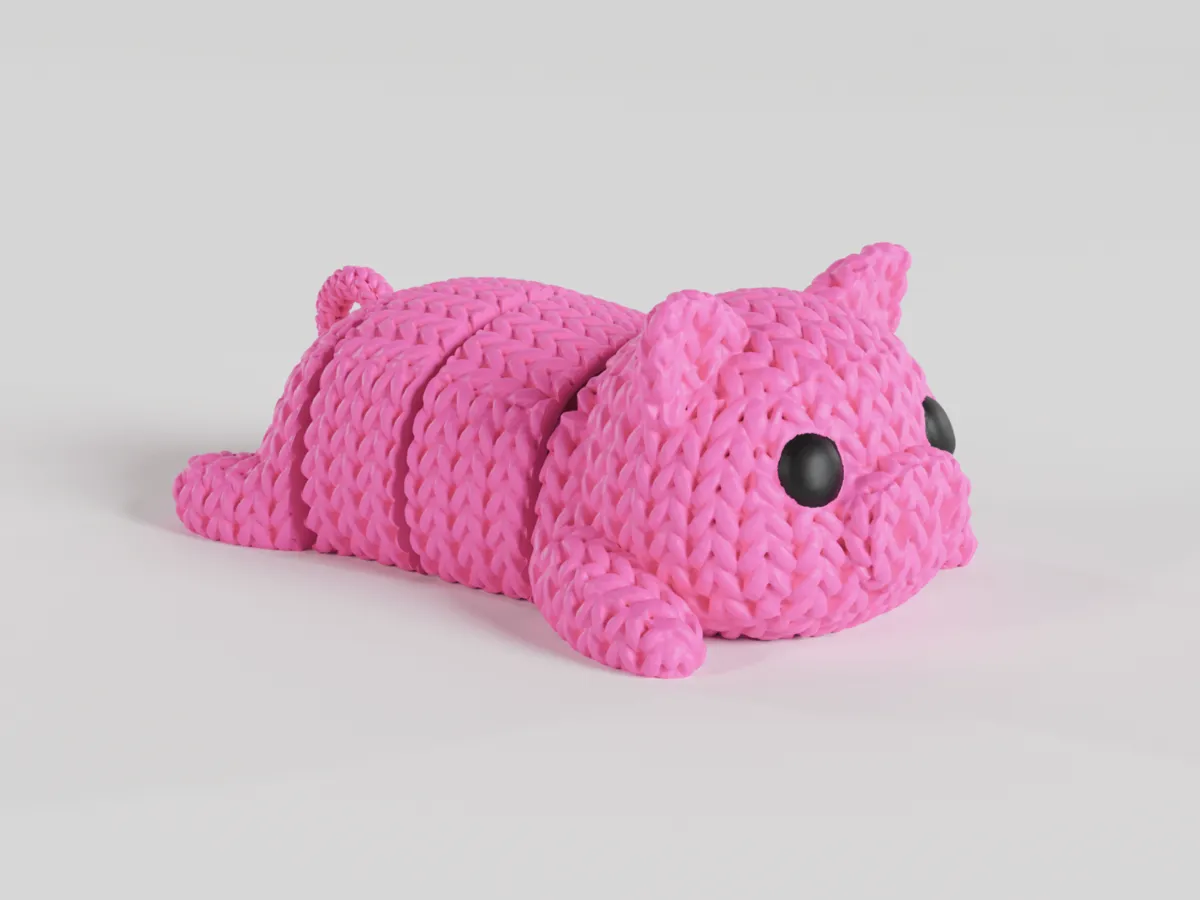 Knitted Articulated Pig Flexi Keychain by Smoggy3D MakerWorld: Download Free 3D Models - 3D model önizlemesi