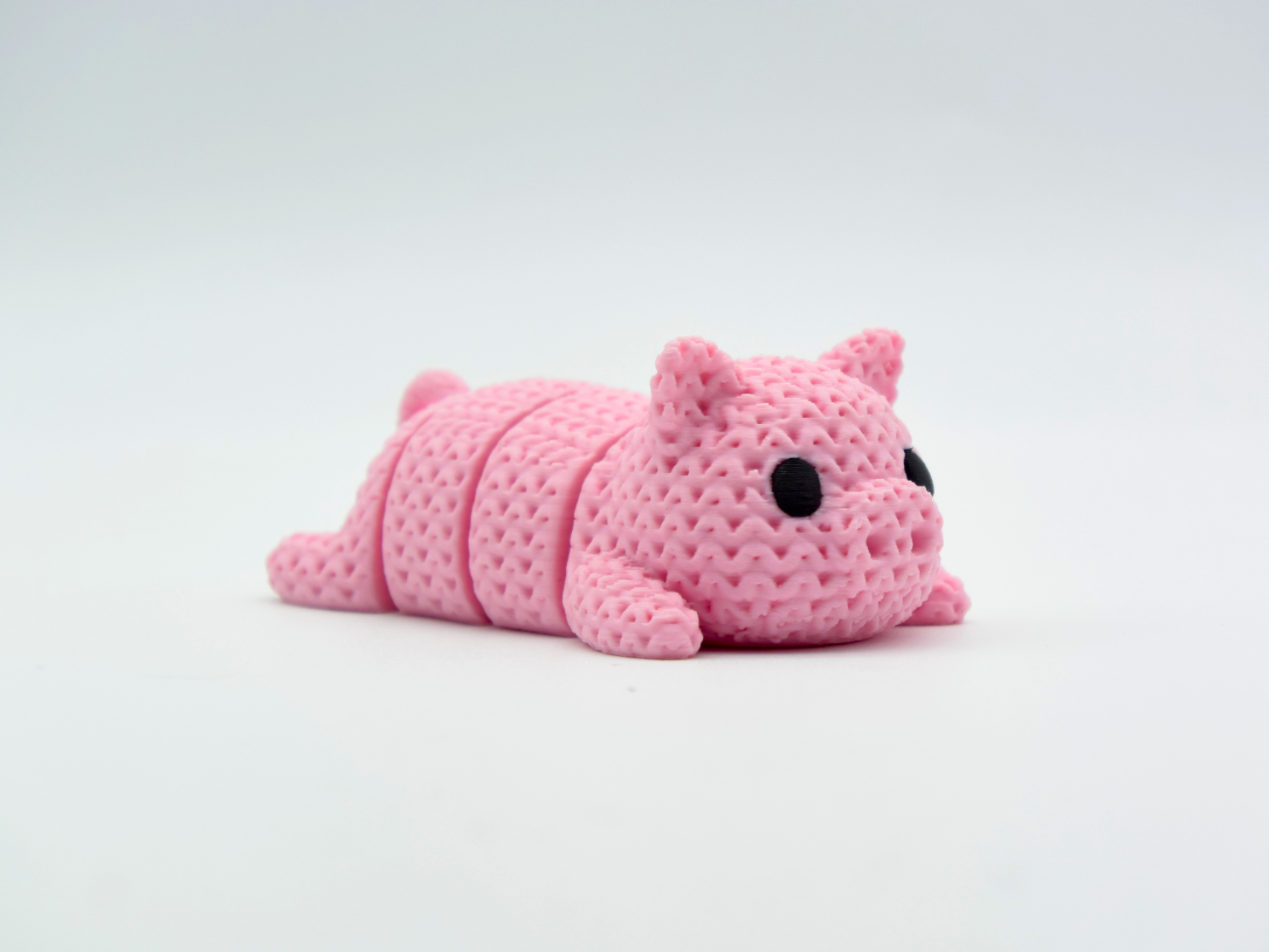 Knitted Articulated Pig Flexi Keychain