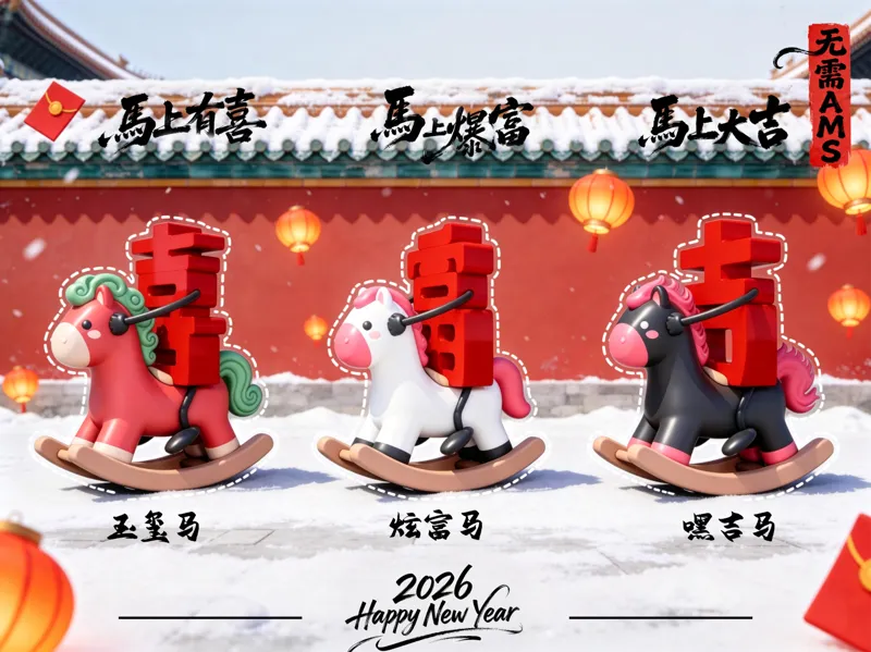2026马年“马上抱富“马上有喜”马上大吉“新年玩具个人原创禁止商用（无需AMS）分件版本