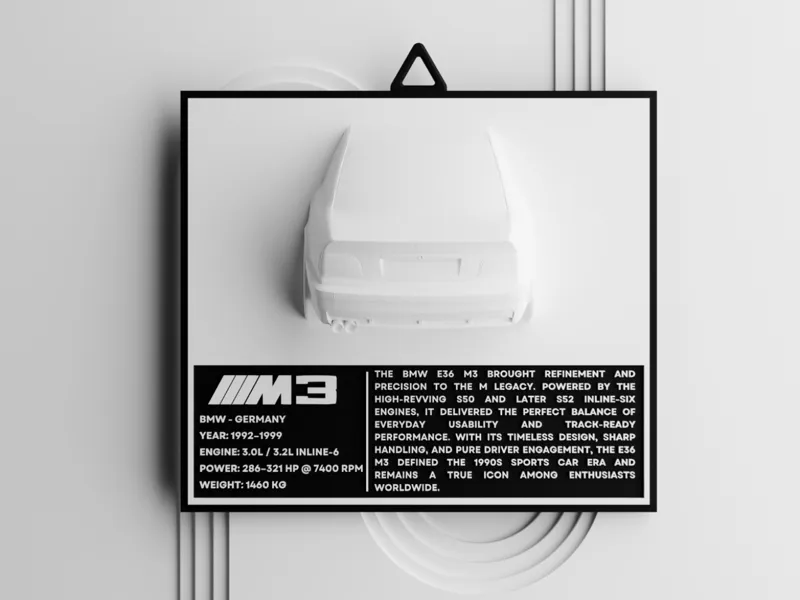 BMW M3 E36 Car Wall Art