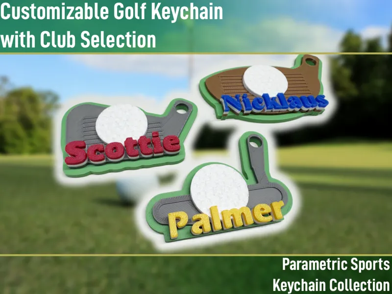 Customizable Golf Club Keychain