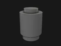 3062a Brick Round 1x1 - Solid Stud, Bottom Lip