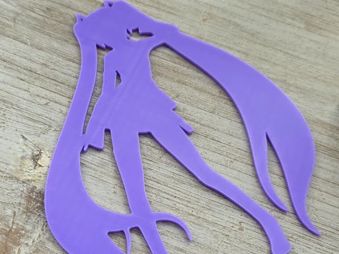 Hatsune Miku silhouette stencil anime