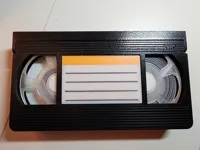 VHS front and back, guts and label