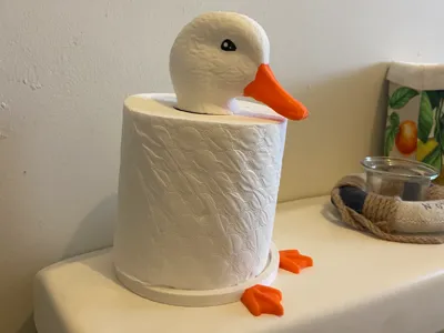 Painted Duck Toilet Paper Holder