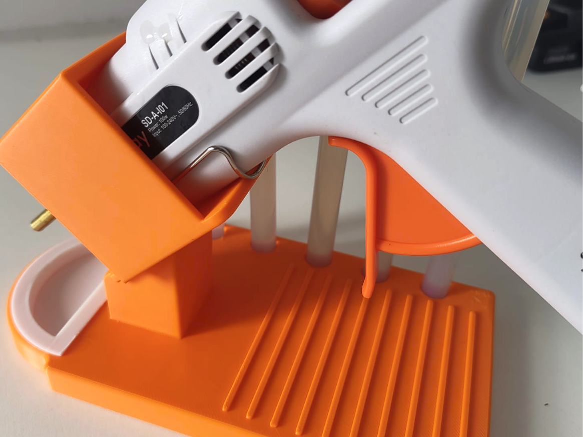 Glue Gun Holder w/ Stick Storage & Drip Tray - 1