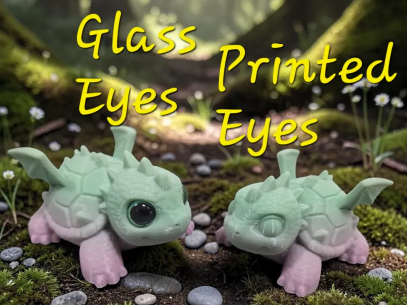 Cute Turtle Dragon - glass eye compatible