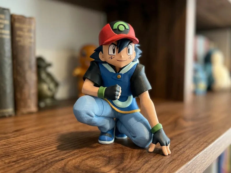 Ash Pokémon Champion Desk Sitter Anime Figure